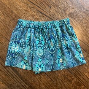 Forever 21 Blue Printed Shorts (Size S)